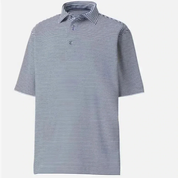 Footjoy blue stripe collar lightweight casual athletic short sleeve golf shirt M - Picture 1 of 6